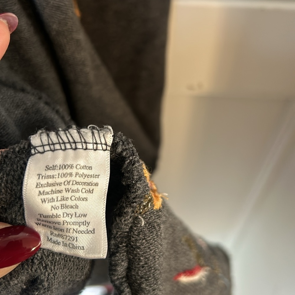 Johnny Was Dark Gray Cardigan with Colorful Embroidery - Picture 9 of 16